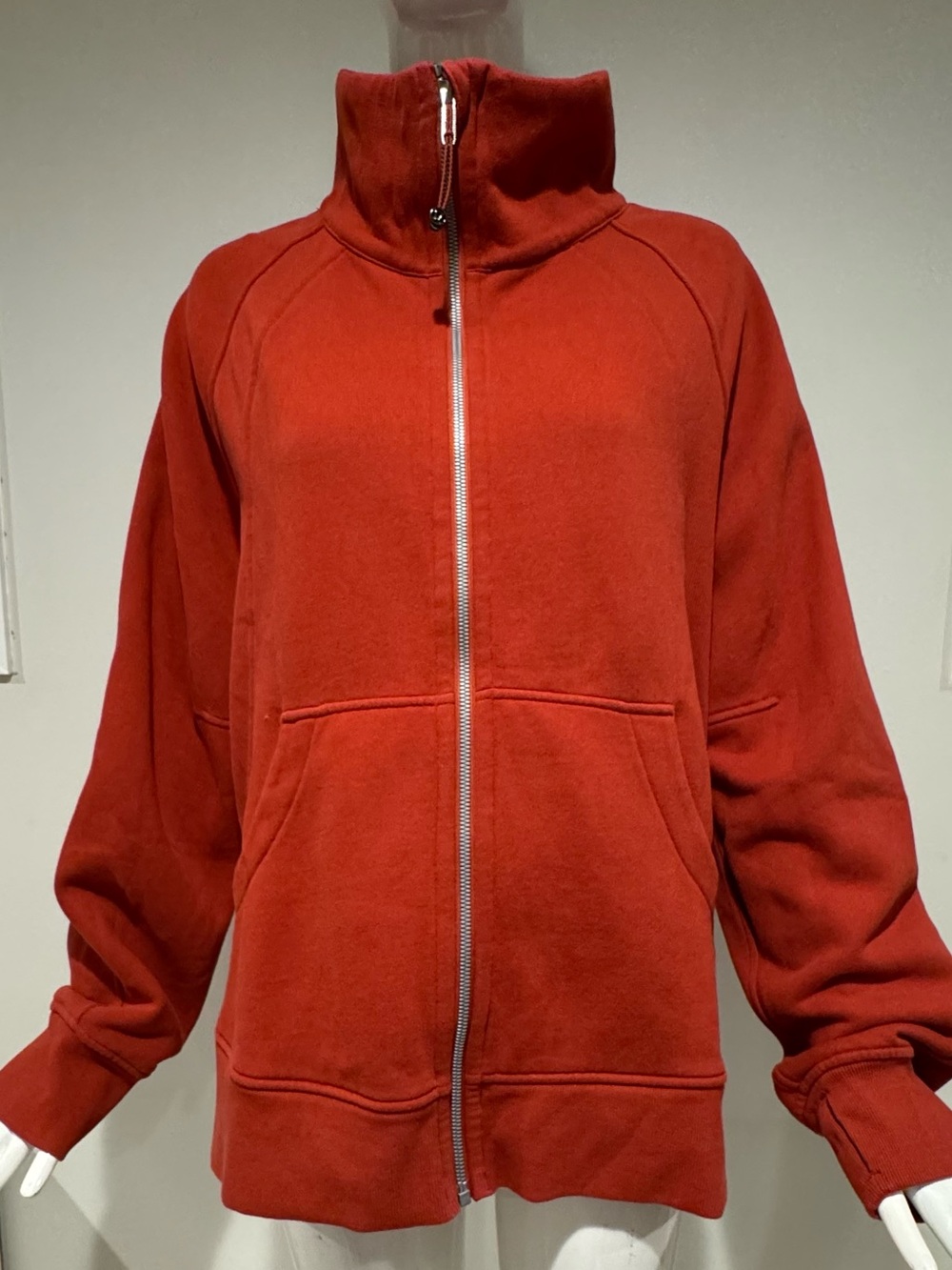 Lululemon Scuba Oversized Funnel Neck Full Zip Hoodie Rust Orange M/L